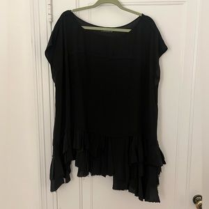 All Saints Silk black oversized top, size 10